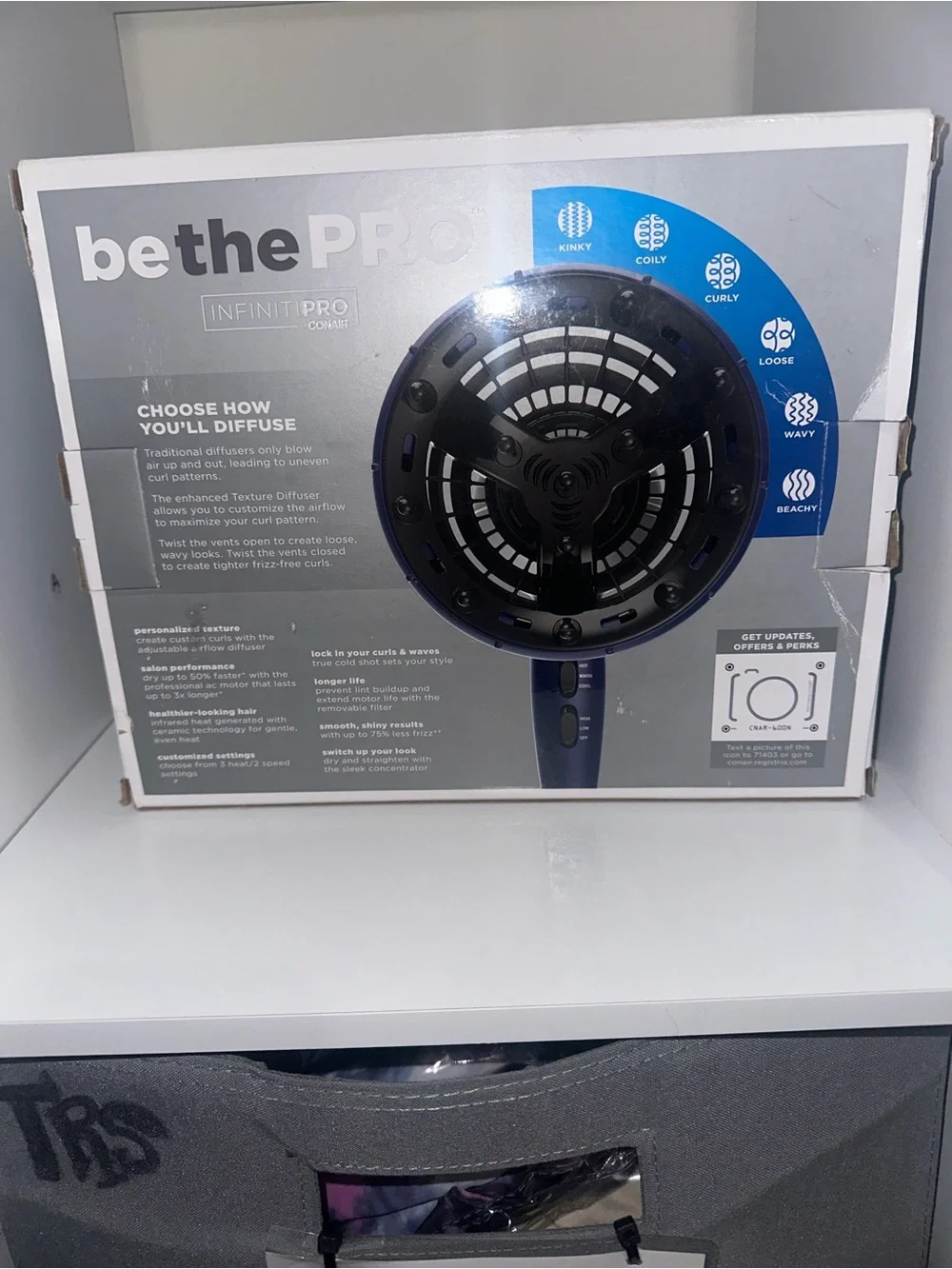 CONAIR PRO InfinitiPro Diffuser Hair Dryer without Attachment -AS IS